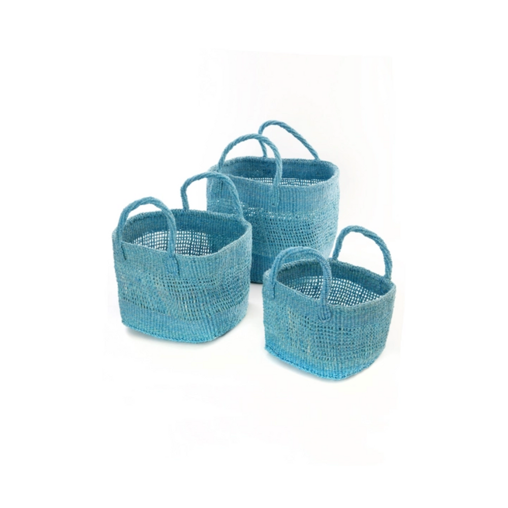 
                  
                    Blue Lace Weave Sisal Basket
                  
                