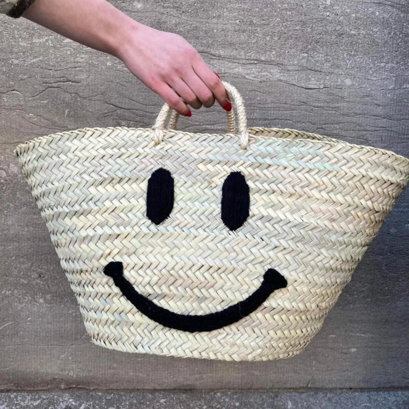 Smiley Straw Bag