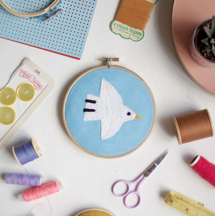 White Bird Embroidery Kit