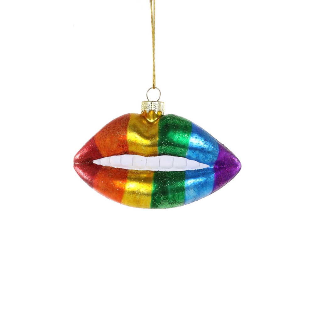 Rainbow Lips Ornament