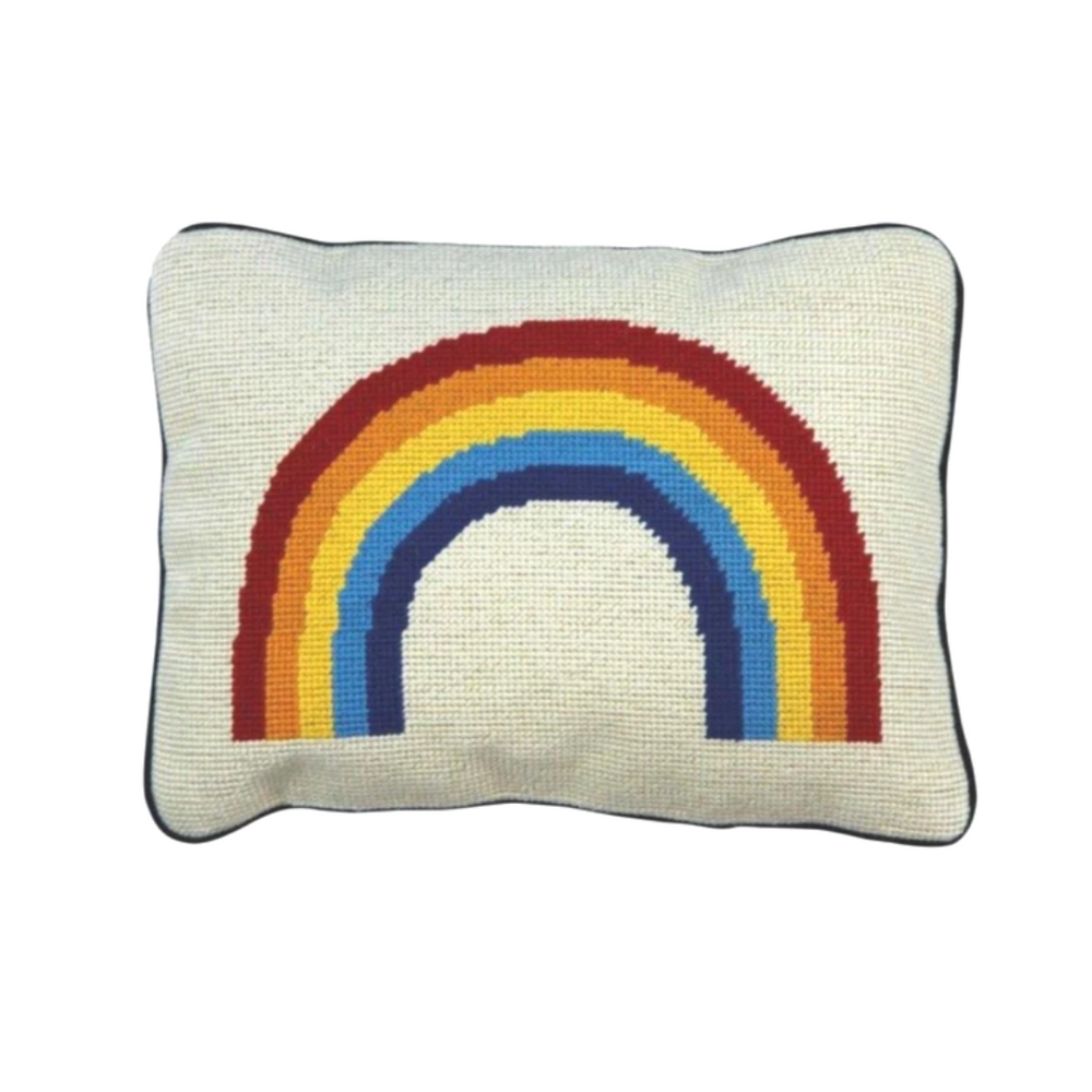 Rainbow Needlepoint Pillow